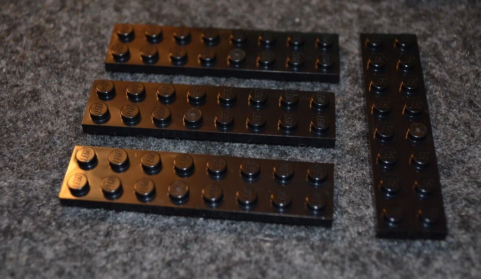 (4) 2x8 tijolos pretos padrão ~ Lego ~ NOVO castelo - Imagem 1 de 1