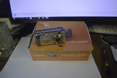 VINTAGE CANON POWERSHOT A410 DIGITAL CAMERA IN BOX FULLY WORKING - Image 1 of 4