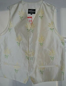 PISCADOR -ENGLAND SMART CLASSIC BEIGE FLORAL PATTERNED WAISTCOAT/VEST L (42") - Picture 1 of 3