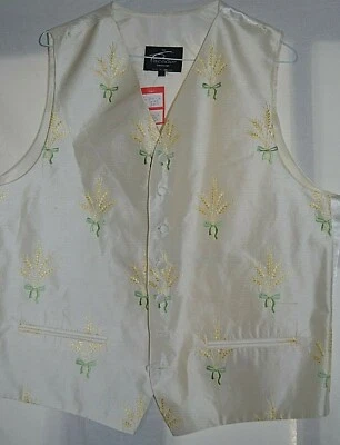 PISCADOR -ENGLAND SMART CLASSIC BEIGE FLORAL PATTERNED WAISTCOAT/VEST L (42") - Image 1 of 3