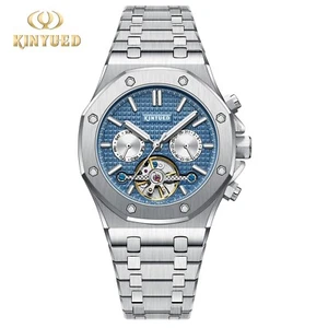 KINYUED Royal Oak Mechanical Automatic Men Tourbillon Waterproof Stainless Watch - Picture 1 of 6