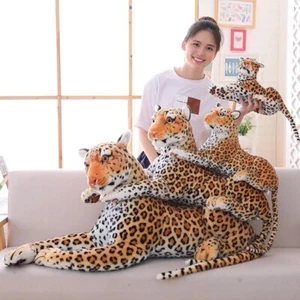 30-120cm Big Leopard Panther Plush Giant White Tiger Black Soft Pillow Doll Toys - Picture 1 of 28