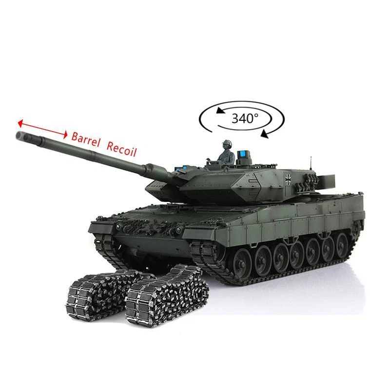 1/16 Henglong TK 7.0 Leopard2A6 3889 RC Tank Barrel Recoil Geburtstag Spielzeug - Bild 1 von 2