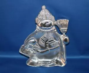 Vintage Lenox Serviertablett Weihnachten Yuletide Schneemann Tablett Silber Teller - Bild 1 von 10