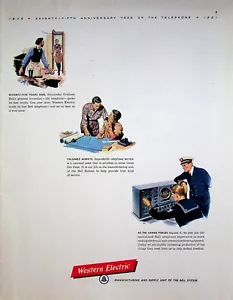 1951 Western Electric Vintage Anni 50 Stampa Pubblicità Forze Armate Graham Bell Telefono - Foto 1 di 2