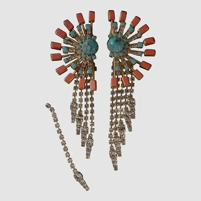 Pendientes llamativos con flecos de cristal Suki enchapados en oro de 24 k Elizabeth Cole para mujer Foto 1 de 2