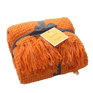 Super Soft Throw Decorative Woven Plaid Pattern Throw Blanket With Tassels 50x60 - Picture 1 of 7