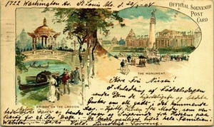 Brücke über die Lagune Denkmal St. Louis Weltausstellung Missouri Postkarte UND 1904 - Bild 1 von 2