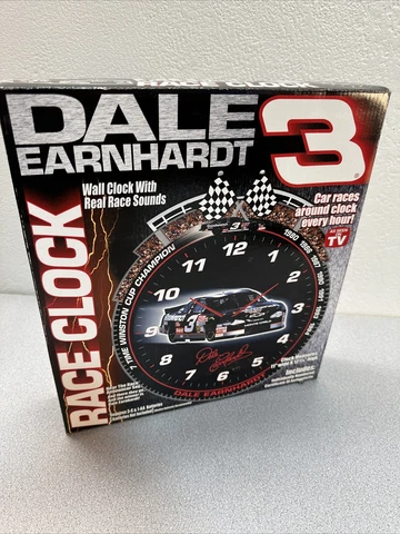 VTG DALE EARNHARDT #3 WALL CLOCK RACING CAR SOUNDS RACING AROUND CLOCK 2000 Cover