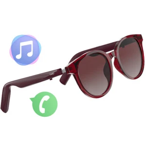 Smart Bluetooth Glasses Sunglasses IPX4 UV Protection Eyewear Music Headset Red - Picture 1 of 16