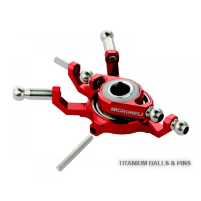 Microheli Precision CNC Titanium X Swashplate (RED) - BLADE 130X - Image 1 of 3