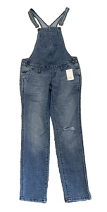 NWT! Sonoma Maternity Distressed Jean Overalls - Size XS - Picture 1 of 10