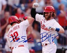 BRYCE HARPER & KYLE SCHWARBER - PHILLIES Signed 8x10 RP Photo !