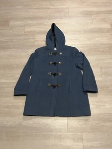Vintage LL Bean Blue Wool Toggle Horn Duffle Coat Overcoat Women’s Size XL - Picture 1 of 8