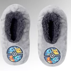 New Kids Pokémon character Slippers Super Soft Fleece Lined M/L 13-4 - Picture 1 of 4