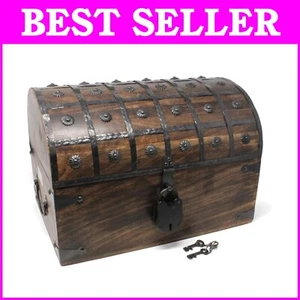 Water-Resistant Pirate Treasure Chest with Skeleton Key - Elegant Display Box - Picture 1 of 9