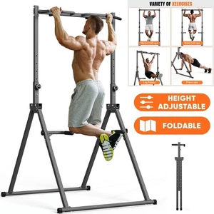 Multifunktions Power Tower Dip Station Klimmzugstange, Krafttraining Schwarz - Bild 1 von 12