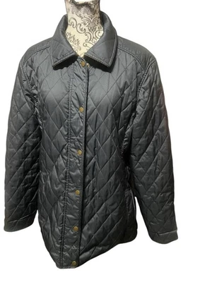 L.L. Chaqueta ecuestre acolchada azul marino Bean para mujer forro a cuadros talla XL Foto 1 de 4