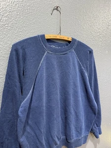 Vintage 70’s Blue Cotton Men’s Blank Sweatshirt Size Small USA  - Picture 1 of 4
