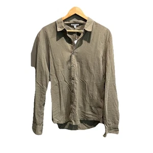 Camisa informal con botones James Perse verde oscuro estándar para hombre talla 1 - Imagen 1 de 5