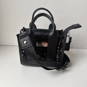 Madden Girl Women Mini Tote W/pouch Sequin Black With Detachable Straps One Size - Picture 1 of 18