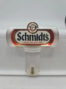 VINTAGE LUCITE TAP HANDLE ADVERTISING SCHMIDT'S QUALITY BEER CLEAR PLASTIC - Picture 1 of 3