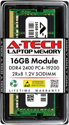 16GB DDR4 2400 Mhz SODIMM PC4-19200 (PC4-2400T) CL17 2Rx8 Non-Ecc Laptop RAM Mem - Image 1 of 4