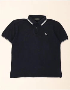 Camisa polo grande de algodón azul marino FRED PERRY para hombre DN46 - Imagen 1 de 3
