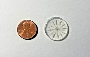 ANTIQUE CAMPHOR FROSTED GLASS FLAT ROUND WITH CENTER HOLE 23X3.5 MM WHOLESALE - Picture 1 of 5