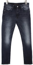 NUDIE Tape Ted Blue Black Jeans Men's W29/L32 Organic Whiskers Faded blue