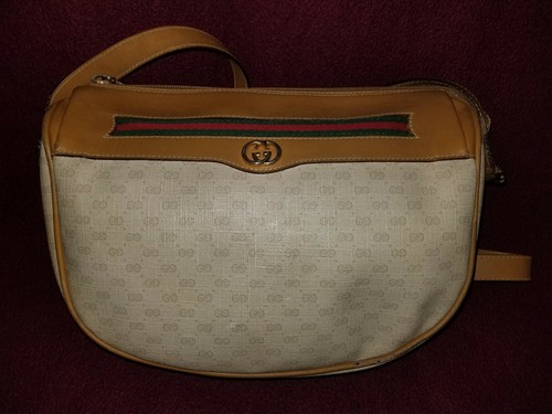 Tracolla vintage Gucci Supreme GG con rete rossa e verde