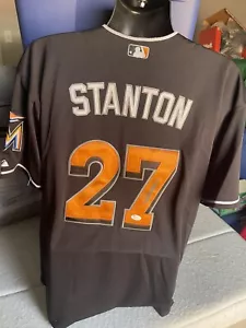 GIANCARLO STANTON MIAMI MARLINS NEW YORK YANKEES SIGNED AUTO AWAY JERSEY COA JSA - Picture 1 of 3