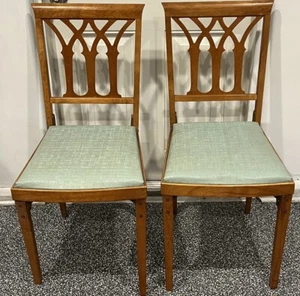 2 VTG LEG-O-MATIC Airstream RV Travel Trailer Folding Wood Chair w/ Metal Hinges - Picture 1 of 15