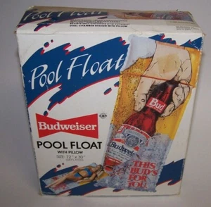 Budweiser Pool Float with Pillow Size 72"x30" Anheuser Busch 1987 NIB - Picture 1 of 7
