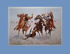 FREDERIC REMINGTON Aiding A Comrade Horse 11x9" Western Wild West Art Print