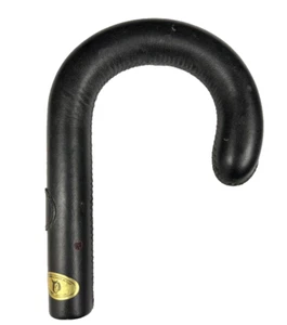 Handle Italian Fine Soft Black Leather Umbrella Walking Stick Replacement - Picture 1 of 3