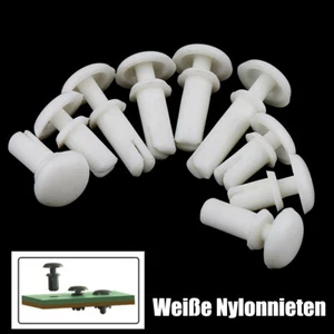 Weiß Kunststoff Befestigungsclips Spreiznieten Nylon66 Nieten R2,2.6,3,3.5,4,5,6 - Picture 1 of 8