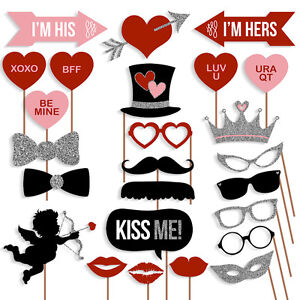 Valentines Day Decorations Photo Booth Props,Attached, NO DIY REQUIRED