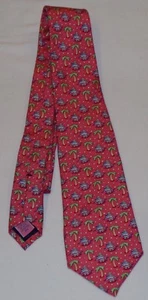 Vineyard Vines Marthas Silk Neck Tie Pink Santa Swordfish Fish Christmas Boys - Picture 1 of 5
