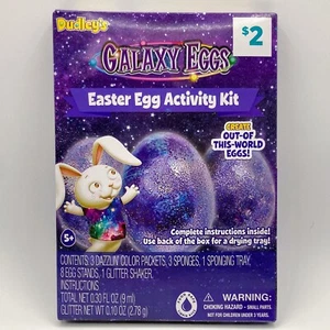 Dudley's Galaxy Eggs Easter Egg Activity Kit w/3 Dazzling Color Packets, Glitter - Picture 1 of 2