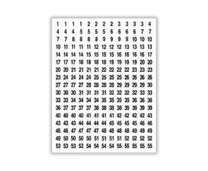 4X 1-55 NÚMEROS DE PEGATINA Secuencial BLANCO~PEQUEÑAS 1/2""x1/2"" ETIQUETAS CUADRADAS Consecutivas - Imagen 1 de 5