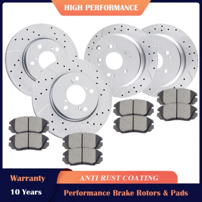 Kit de 10 pastillas de freno delanteras traseras perforadas para Honda Odyssey 2005-2010 Foto 1 de 4