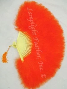 Orange Marabou Feather Fan 12"x 20" per Each - Picture 1 of 2