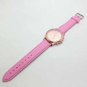 Damen Armbanduhr Lederarmband Uhr rosanes Leder Band schlicht, elegant 300394 - Picture 1 of 4
