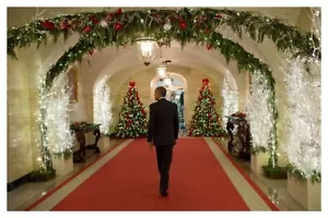 Hermosas decoraciones navideñas del presidente Obama de 8 x 12 - Imagen 1 de 1