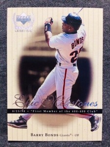 1999 Upper Deck Century Legends Barry Bonds Epic Milestones Insert Card  
