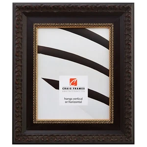 Craig Frames Devereux, 2.5" Antique Ornate Brushed Mahogany Red Picture Frame - Picture 1 of 10