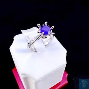 Amethyst & Diamond Ring (18k) - Picture 1 of 9