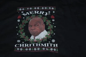 2XL Pic MIKE TYSON Merry Chrithmith Long Sleeve Ugly Sweater Christmas Funny - Picture 1 of 4