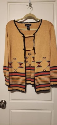 Cárdigan suéter para mujer Denim & Co. frente abierto talla M Foto 1 de 4